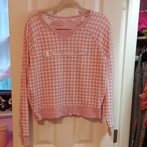 Champion Pink Checkered Sweatshirt